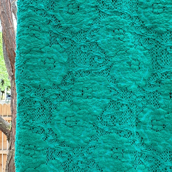 Anthropologie Maeve Floral Lace Midi Skirt size Small Green Turquoise Teal - Picture 6 of 16